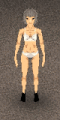 The female character in her underwear.