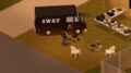 SWAT caps and the back of the SWAT backpack, featuring the same logo the SWAT Van has, plus ammunition boxes and a military weapon bag.Future