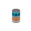 Closed can of beans model when placed in the world.