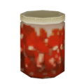 Jar of radishes model when placed in the world.