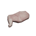 Rabbit meat model when placed in the world.