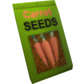 Carrot seeds in a packet.
