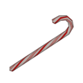 Candy cane model when placed in the world.