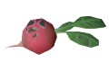 Rotten radish model when placed in the world.