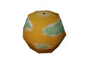 Rotten orange model when placed in the world.