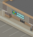 Window is a store in Louisville. The name and logo referencing Microsoft Windows.